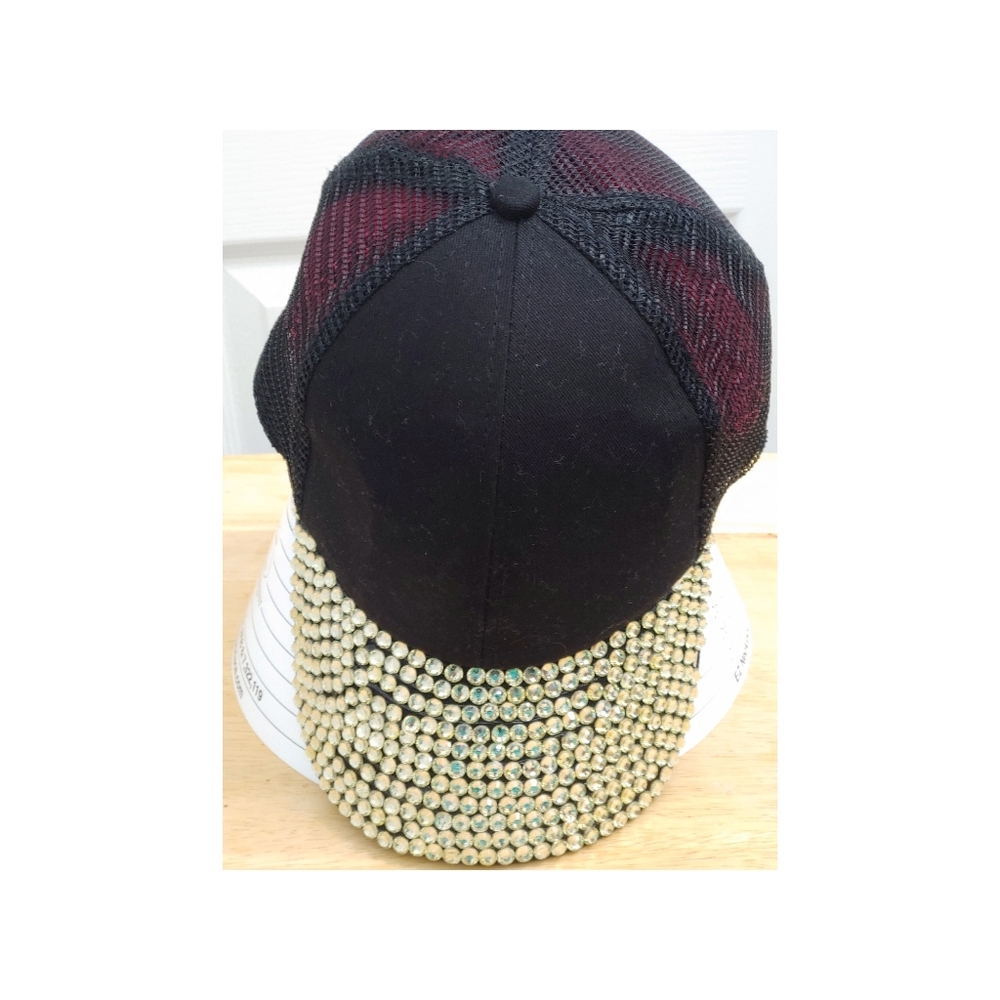 ``H25375 Bling Black BIB Baseball Cap